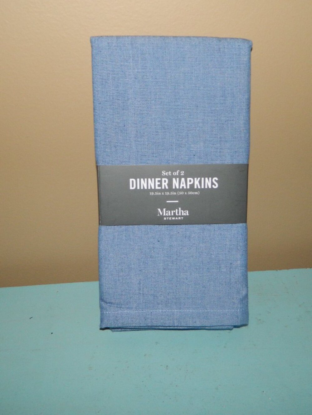 Martha Stewart Blue Dinner Napkins 19.5x19.5 Set of 2
